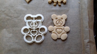 oso peluche cortador galleta pinshape cocina protonik cookie galletas teddy 3d print model - Mito3D