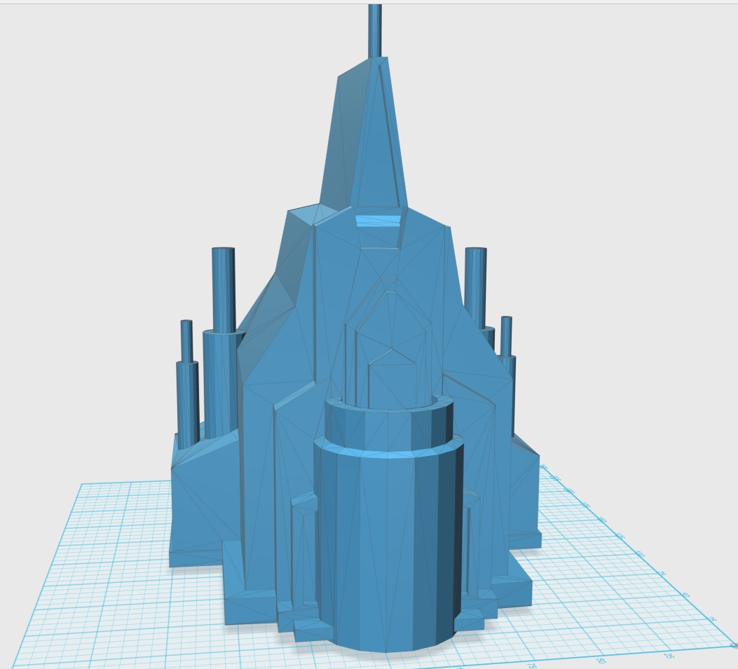 elsa castillo arena molde pinshape low poly diseño concurso castillos playa frozen 3D print model - Mito3D