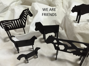 einfache Tiere 11 schwarz pinshape low poly design contest weiß Tier simple skunk Kathedrale puma gorilla Milch Kuh zebra 3d print model - Mito3D