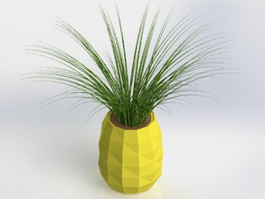 poli abacaxi plantador jar pinshape tigela low poly vasos plantas pote plantadeira design contest 3d print model - Mito3D