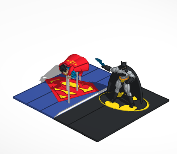 batman superman statue pinshape complex super-hero 3D print model - Mito3D