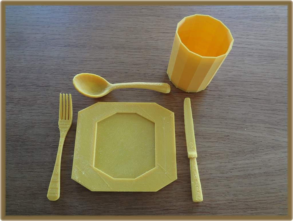 vajilla plato taza pinshape Diseño 3d 3D print model - Mito3D