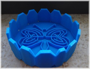 Tablett design labyrinthische Herz Schmetterling pinshape 3d 3d print model - Mito3D