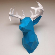 facetas cabeza ciervo pinshape low poly diseño concurso 3d print model - Mito3D