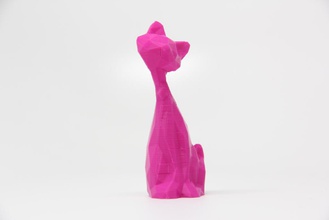 poly leaning cat pinshape low-poly-design-contest faceted 3d print model - Mito3D