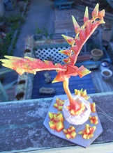 poli phoenix pinshape fantasía mítico llama pájaros fuego poly diseño concurso 3d print model - Mito3D