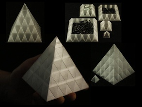 piramide fuga vassoi stoccaggio pinshape supporto meno impilabile vassoio contenitore piramidi egizia geometrica modello box archiviazione low poly 3d stampa design concorso 3d print model - Mito3D