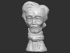 edgar allan poe busto pinshape low poly progettazione concorso storico poli scultura 3d print model - Mito3D