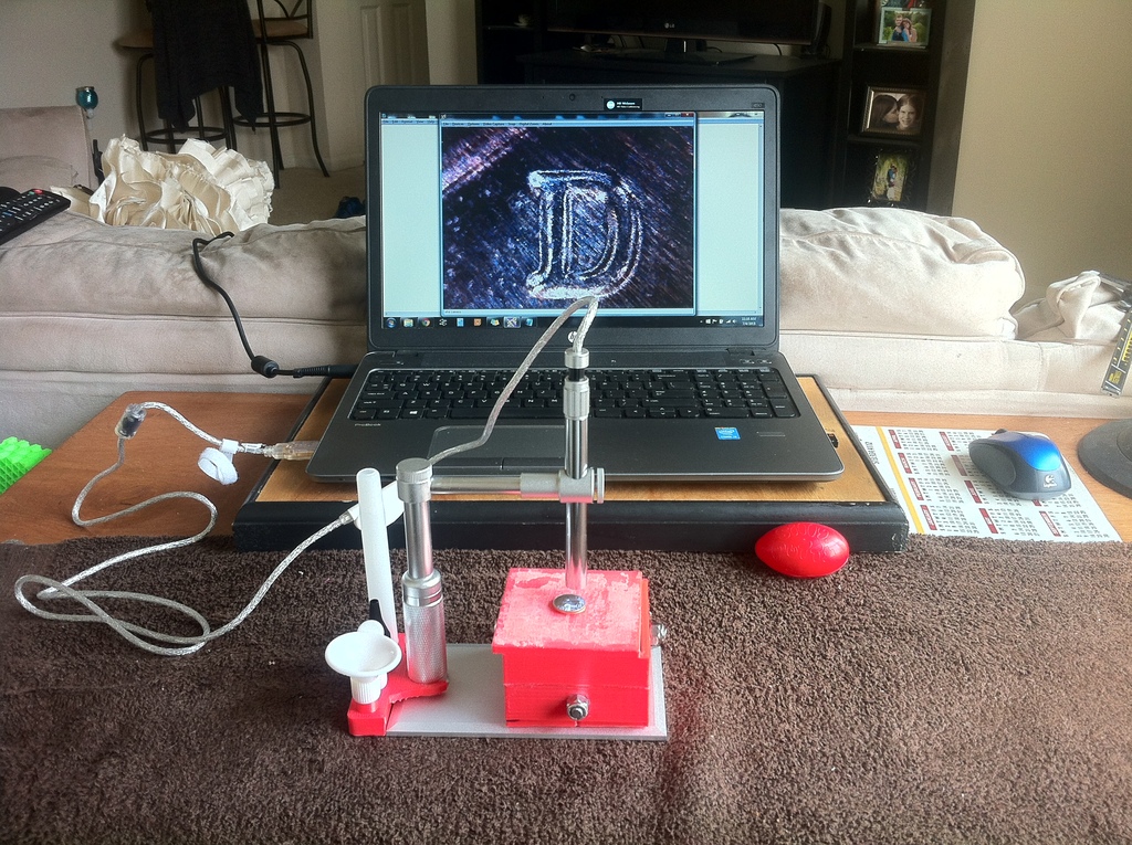 usb microscope stage tripod mount pinshape stage-science-mount-microscope-experiment-camera 3D print model - Mito3D