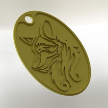 dog pendant pinshape plastic-pendant tribal-dog tribal 3d print model - Mito3D