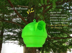 cool Vogelhäuschen v2 pinshape no Unterstützung one piece Recycling nest Garten cd Vögel 3d print model - Mito3D