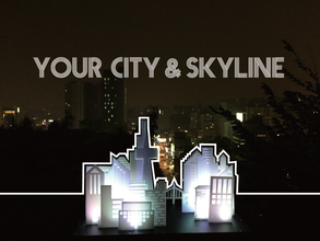 cidade horizonte pinshape edifícios led nightlight skyline construção 3d print model - Mito3D