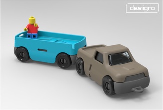 gro remorque pinshape L'impression 3d l'éducation desiigmo cel robox mankati jouets 3d print model - Mito3D