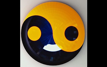 yin yang hemisphere pinshape cylinder kung fu karate martial arts tao 3d print model - Mito3D