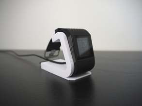 fitbit surge desktop stand pinshape smartwatch smart fitness scrivania ricarica caricabatterie cavo attiva carica attivo 3d print model - Mito3D