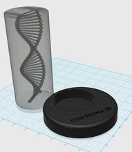 cam-source 3d encapsulated double helix pinshape statue sla dna desk art camsource3d camsource 3d print model - Mito3D