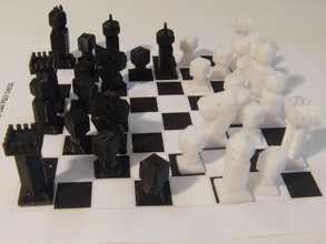 phelps3d poly jeu d'échecs pinshape pions évêque reine roi tour échecs 3d print model - Mito3D
