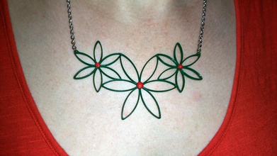 flower necklace christmas pinshape jewellery 3d print model - Mito3D