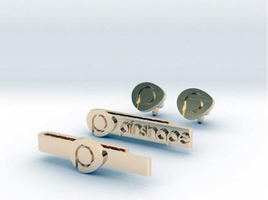 pinshape cuff links tie bars set tie-bar tie-clip cufflink support community 3d print model - Mito3D