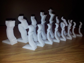 chess set - profiles mk1 pinshape rook queen king knight bishop pawn chess-pieces 3d print model - Mito3D