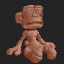 tecnoscimmiati monkey pinshape Spielzeug tecnoscimmiato stand Skulptur scimmia mascotte ape 3d print model - Mito3D