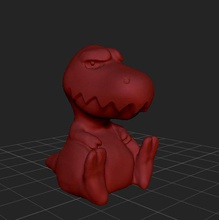 grumpy trex pinshape tyrannosaurus trexremix toy meme dinosaur 3d print model - Mito3D