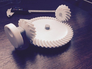 spiral bevel gear toy set pinshape gears mechanical engineering desk desktop 3d print model - Mito3D