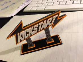 kickstart logo extrusion pinshape 3d print model - Mito3D