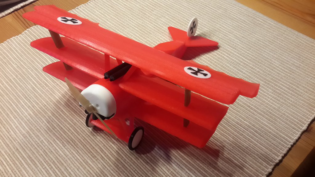 fokker dr1 Dreidecker remix pinshape red baron Flugzeug 3D print model - Mito3D