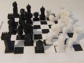 phelps3d poly Schach set 1 pinshape Spiel Stücke Brettspiel 3d print model - Mito3D
