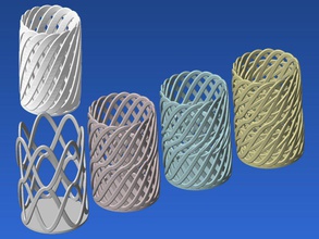 pencil pots saturday doodle pinshape torus knot toothbrush spiral sine wave pot pen 3d print model - Mito3D