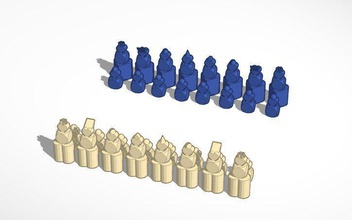 coração xadrez pinshape tinkercad 3d print model - Mito3D