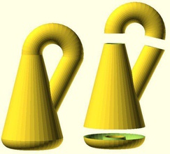 bottiglia klein semplici primitive pinshape in vetrina sfida openscad design 3d print model - Mito3D