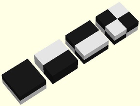 Farbkalibrierung Würfel pinshape openscad dualstrusion dualstruder dual cube Kalibrierung 2color 3d print model - Mito3D
