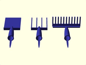 pen lid garden set pinshape spade rake pencil openscad bic toy fork 3d print model - Mito3D