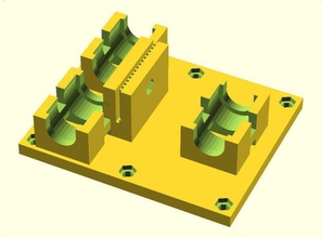 linear bearing axis carriage tom pinshape x-axis thing-o-matic sw06uu openscad lmb6uu abp upgrade hbp 3d print model - Mito3D