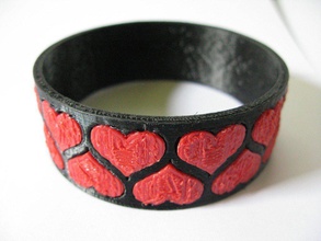 bezier heart bracelet openscad pinshape 2color 3d print model - Mito3D