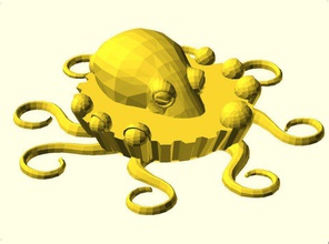 octo pie mash pinshape bucket tentacle sick squid seafood octopus octopi animal 3d print model - Mito3D