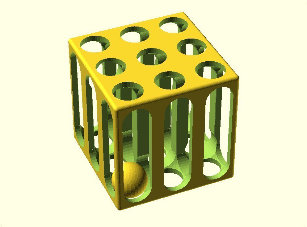 ball maze pinshape openscad cage toy 3D print model - Mito3D