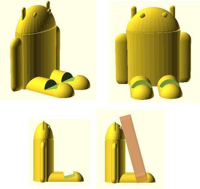 android device rest pinshape stand openscad 3D print model - Mito3D