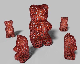 gummy bear voronoi estilo pinshape 3d print model - Mito3D
