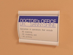 wall label holder pinshape office door doctor 3d print model - Mito3D