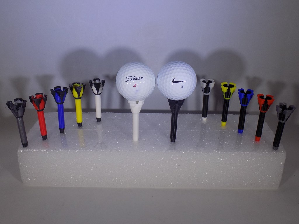 royal tee golf pinshape sport sporting stampa openscad marcatore mark i fori foro merci bene giocatore l'attrito veloce estrusore estrusione dual driver auto divot dirver corona creazione palla Stampante 3d 18 3D print model - Mito3D