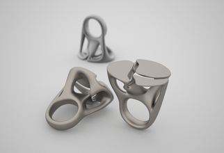 micelio ring size 8 pinshape anello size8 18mm natura organico gioielli moda 3d print model - Mito3D