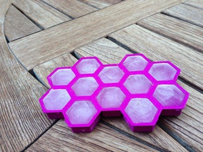 beehive ice tray pinshape icecube hexagon freezer 3d print model - Mito3D
