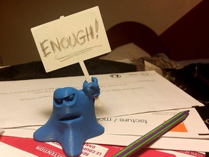 sciopero blob arrabbiato pinshape giocattolo segno messaggio desktop 3d print model - Mito3D