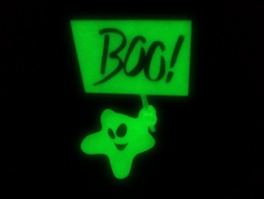 strike blob halloween pinshape toy sign sculpture panel message ghost desktop cute 3d print model - Mito3D