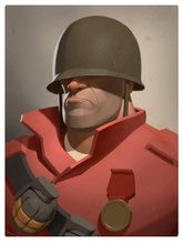 team fortress 2 soldier head pinshape game 3d print model - Mito3D