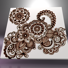 Serviette Spitze Kachel pinshape hand gezeichnet graviert geprägte tile 3d print model - Mito3D
