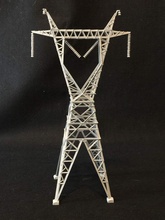 transmission tower pinshape wire train scale model trains railroad lineman angle iron 3d print model - Mito3D